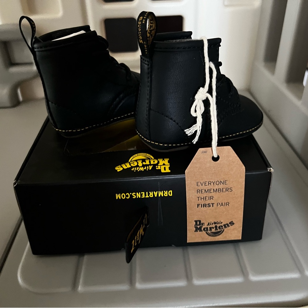 Dr. Martens Classic Black Crib Shoes